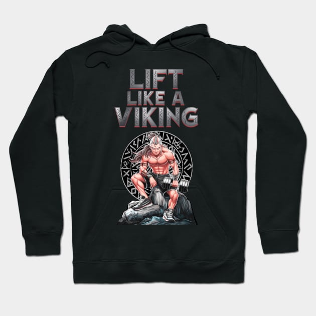 Lift Like a Viking: Conquer Your Workouts with Norse Might Hoodie by QuantumDesigns